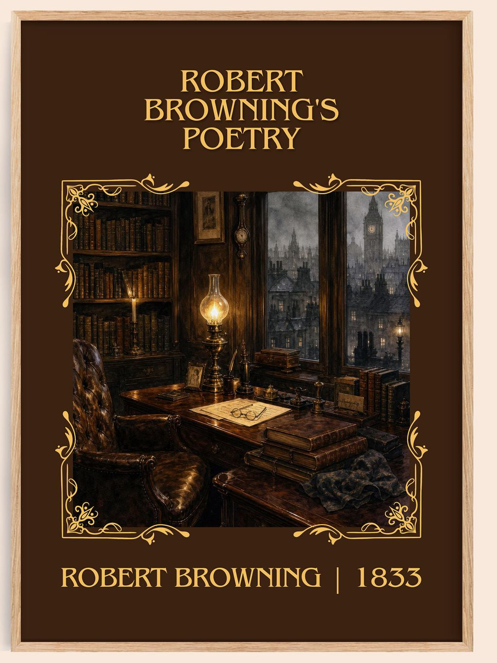 Robert Browning's Poetry Classic Book Art Print by Robert Browning – book poster