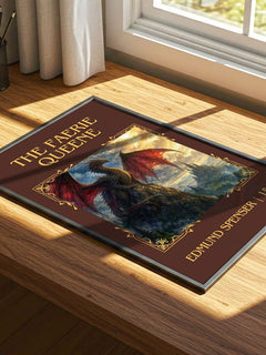 The Faerie Queene Classic Book Art Print by Edmund Spenser – print on a sunlit desk