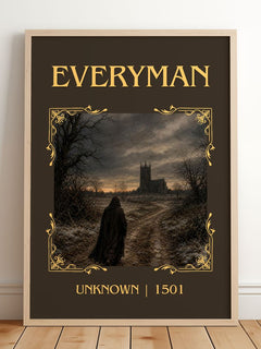 Everyman Classic Book Art Print by Unknown – framed print leaning on a wooden floor