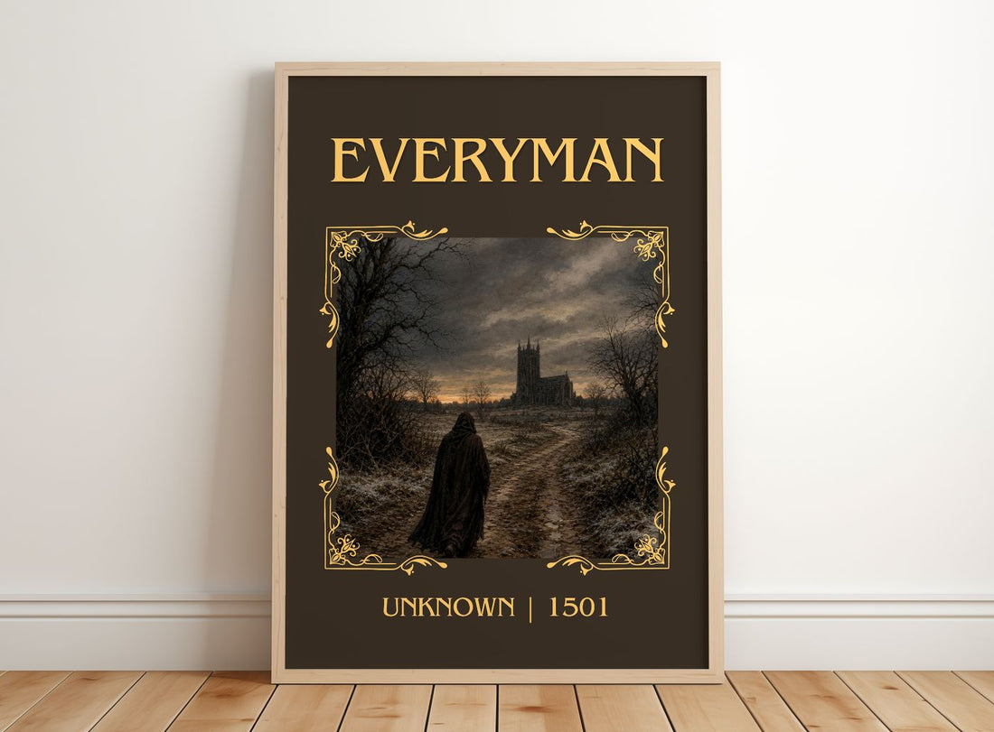 Everyman Classic Book Art Print by Unknown – framed print leaning on a wooden floor