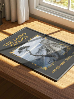 The Duino Elegies Classic Book Art Print by Rainer Maria Rilke – print on a sunlit desk