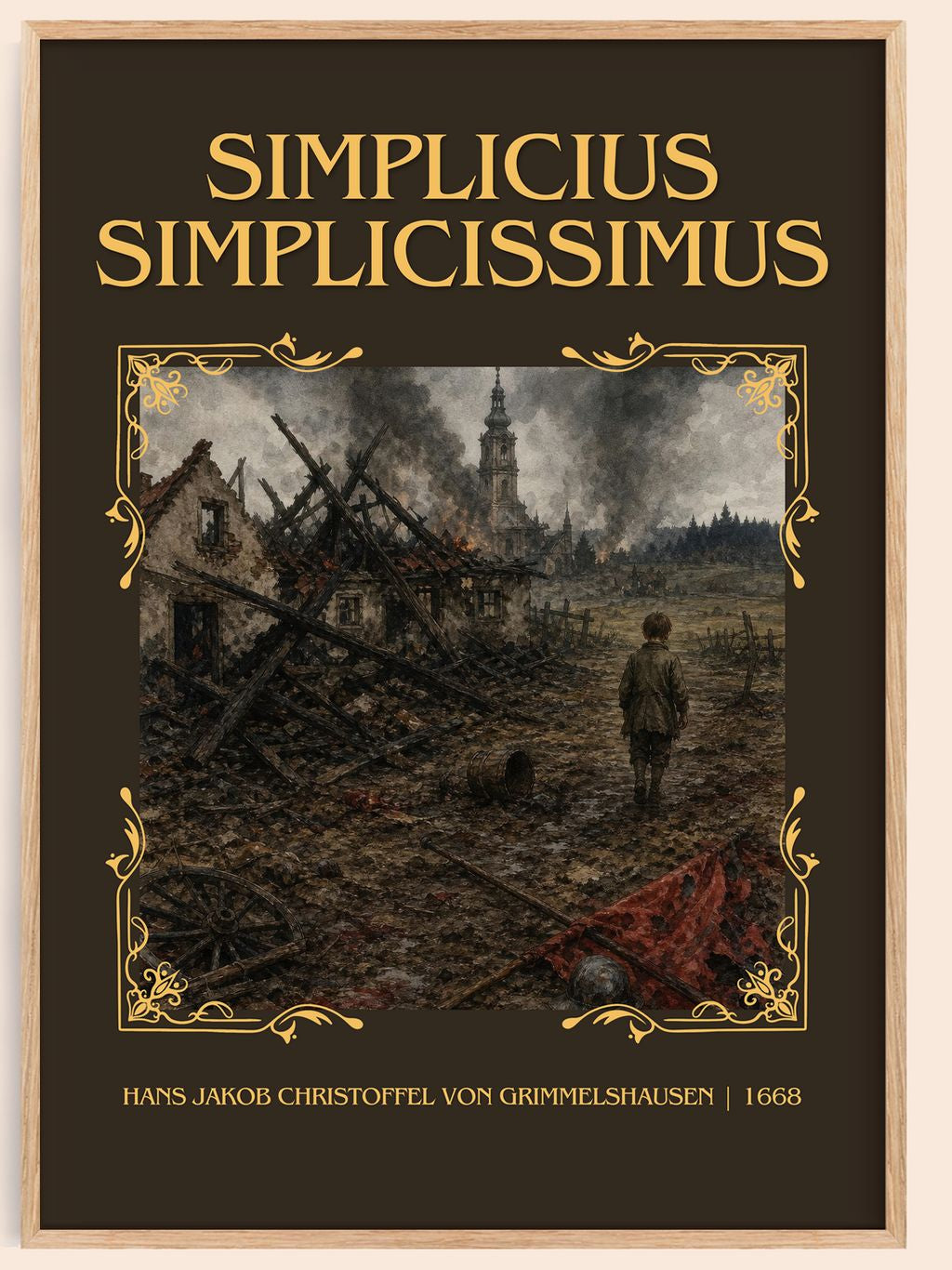 Simplicius Simplicissimus Classic Book Art Print by H. Grimmelshausen – book poster