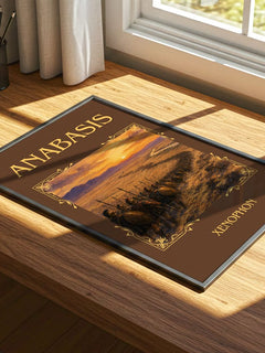 Anabasis Classic Book Art Print by Xenophon – print on a sunlit desk