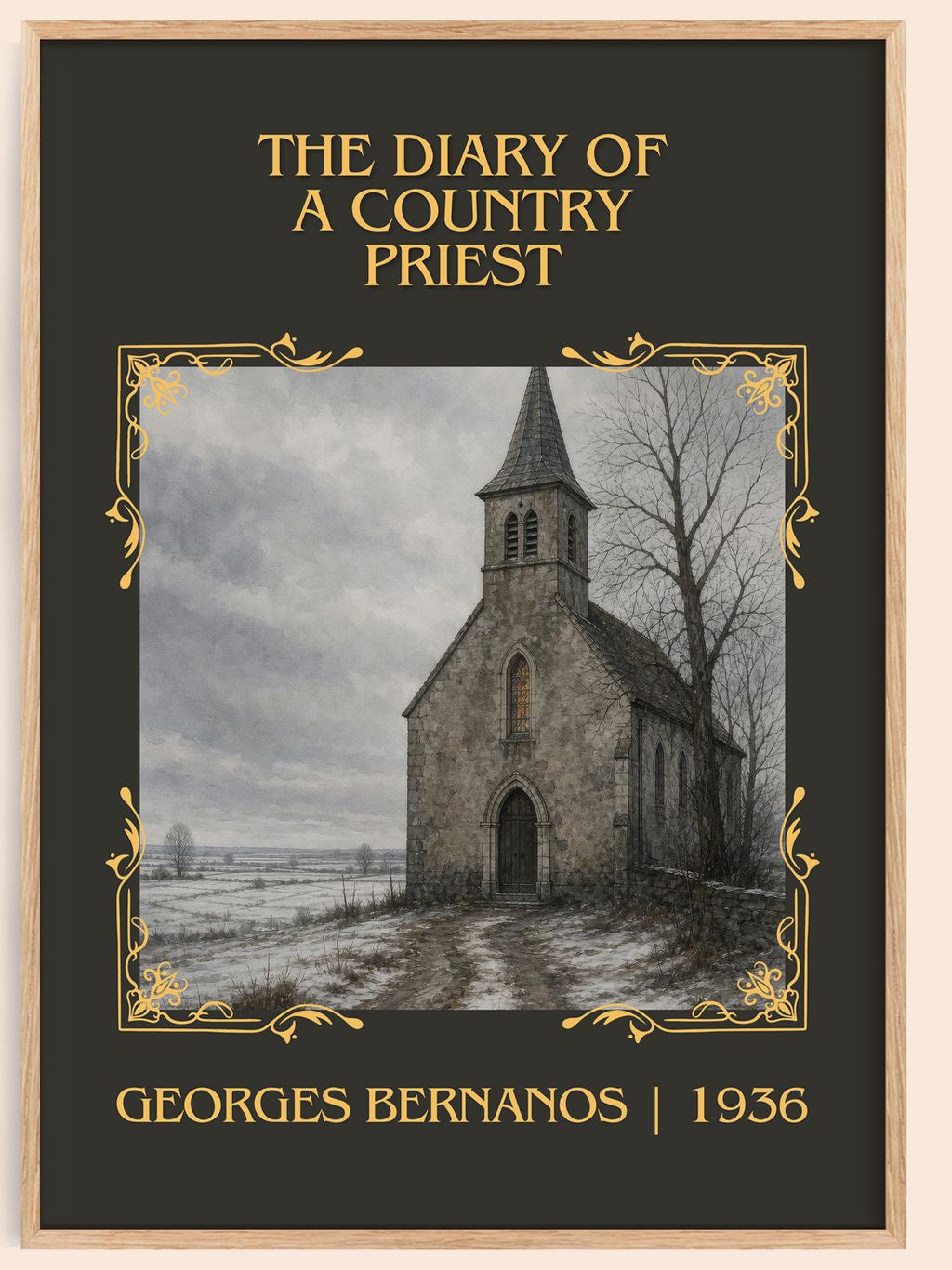 Diary of a Country Priest Classic Book Art Print by Georges Bernanos – book poster