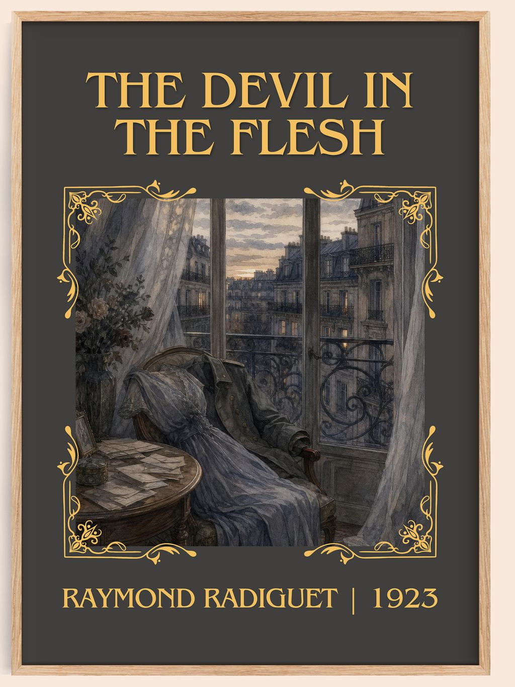 The Devil in the Flesh Classic Book Art Print by Raymond Radiguet – book poster