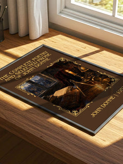 The Complete Poetry and Selected Prose of John Donne Classic Book Art Print by John Donne – print on a sunlit desk