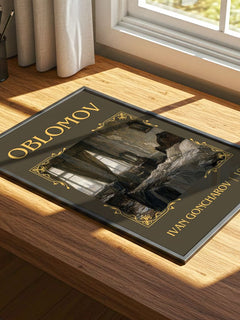Oblomov Classic Book Art Print by Ivan Goncharov – print on a sunlit desk