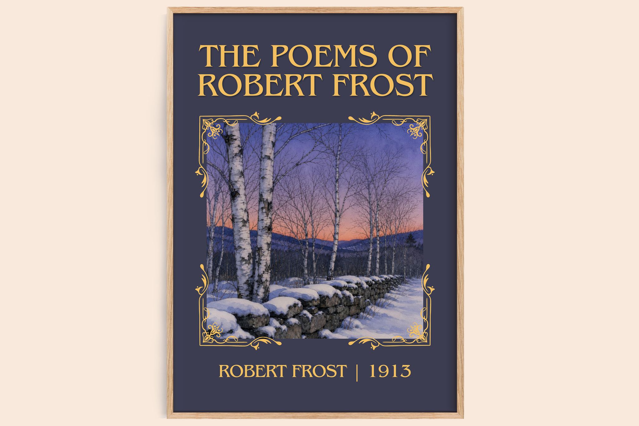 The Poems of Robert Frost Classic Book Art Print by Robert Frost