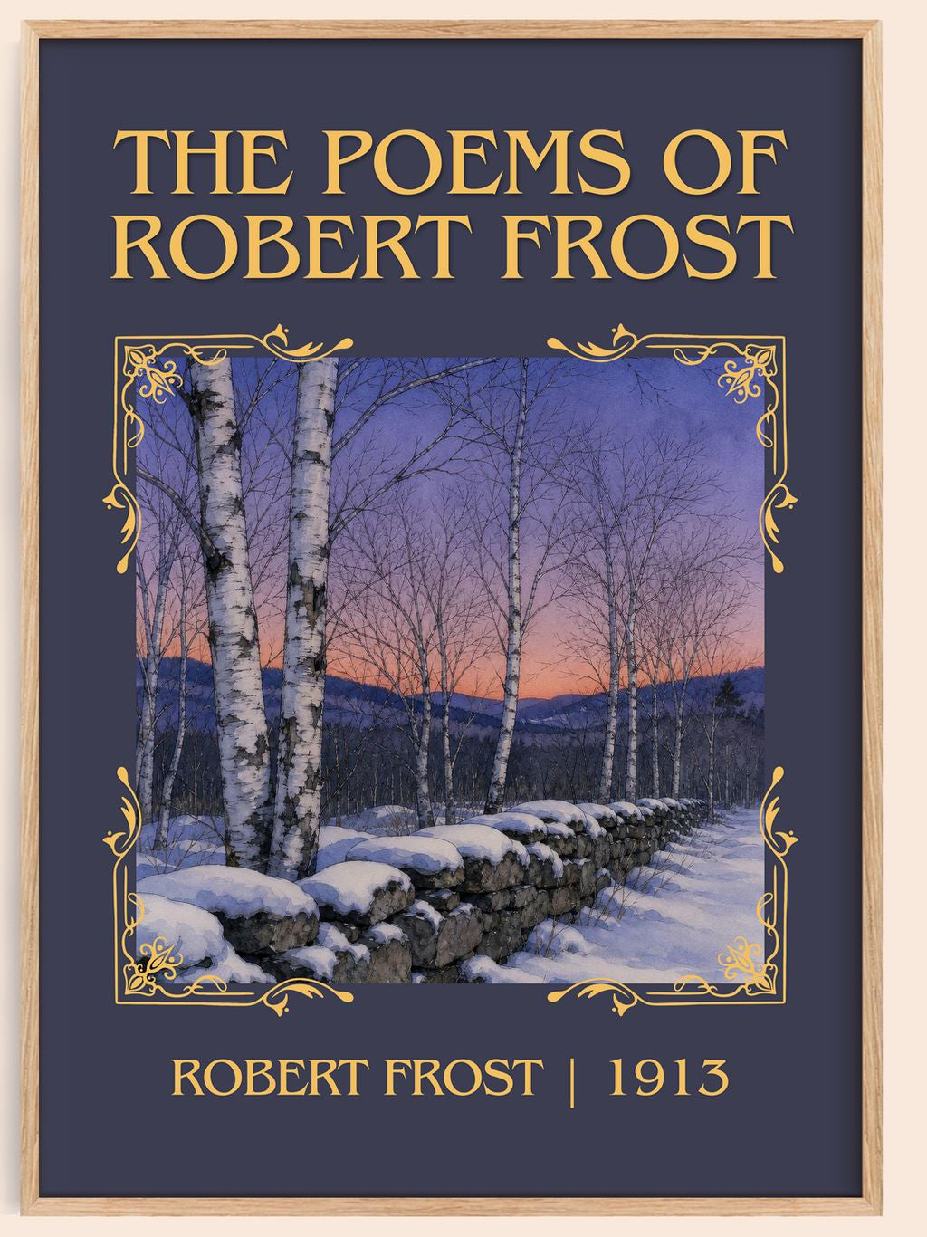 The Poems of Robert Frost Classic Book Art Print by Robert Frost – book poster