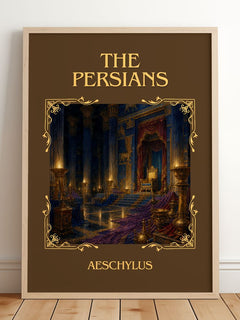 The Persians Classic Book Art Print by Aeschylus – framed print leaning on a wooden floor