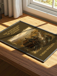 Expedition of Humphry Clinker Classic Book Art Print by T. Smollett – print on a sunlit desk