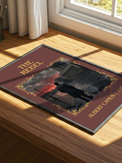 The Rebel Classic Book Art Print by Albert Camus – print on a sunlit desk