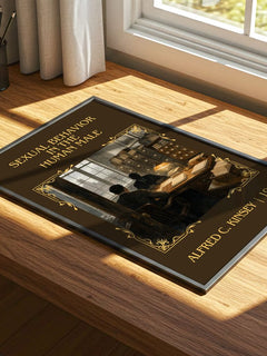 Sexual Behavior in the Human Male Classic Book Art Print by A. Kinsey – print on a sunlit desk