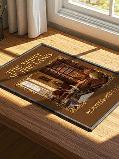 The Spirit Of The Laws Classic Book Art Print by Montesquieu – print on a sunlit desk