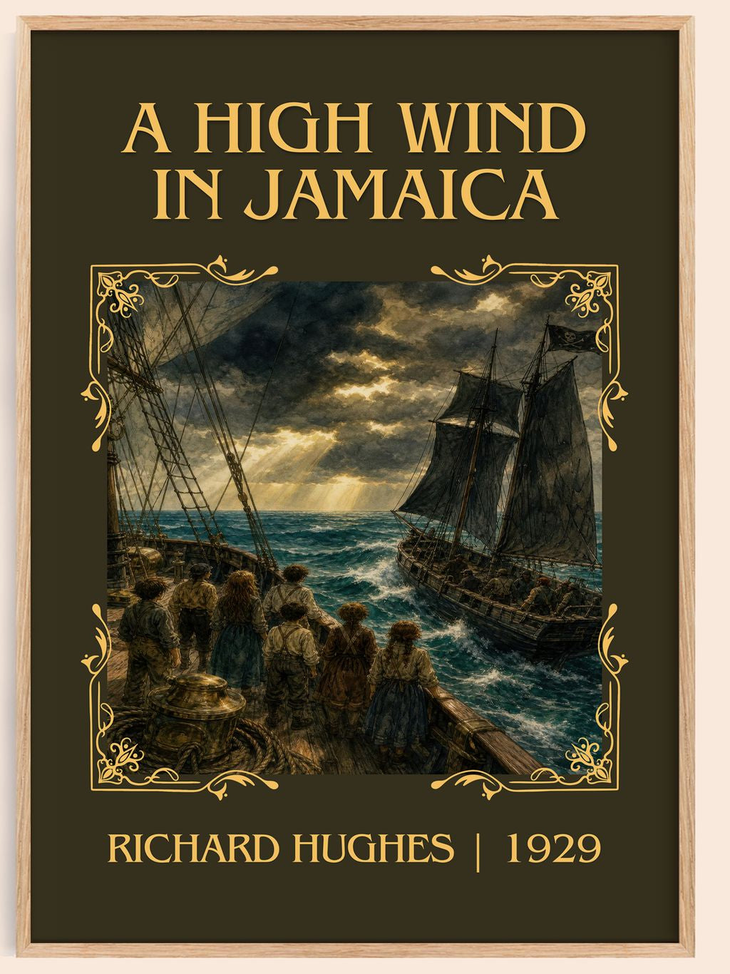 A High Wind in Jamaica Classic Book Art Print by Richard Hughes – book poster