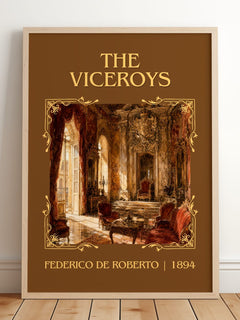 The Viceroys Classic Book Art Print by Federico De Roberto – framed print leaning on a wooden floor