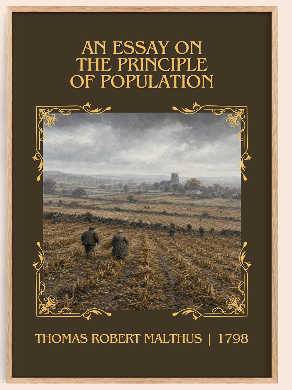 An Essay on the Principle of Population Classic Book Art Print by Thomas Robert Malthus – book poster