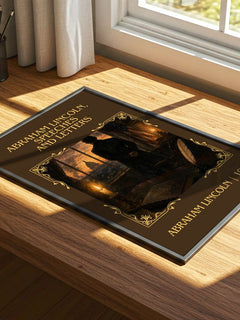 Abraham Lincoln, Speeches And Letters Classic Book Art Print by Abraham Lincoln – print on a sunlit desk