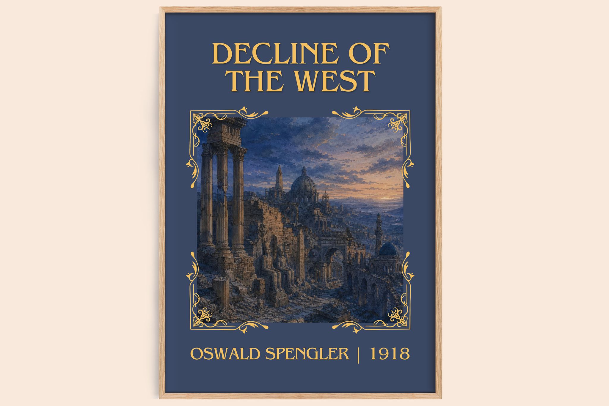 Decline of the West Classic Book Art Print by Oswald Spengler