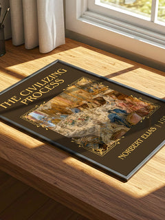 The Civilizing Process Classic Book Art Print by Norbert Elias – print on a sunlit desk
