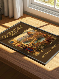 The Civilization Of The Renaissance In Italy Classic Book Art Print by Jacob Burckhardt – print on a sunlit desk