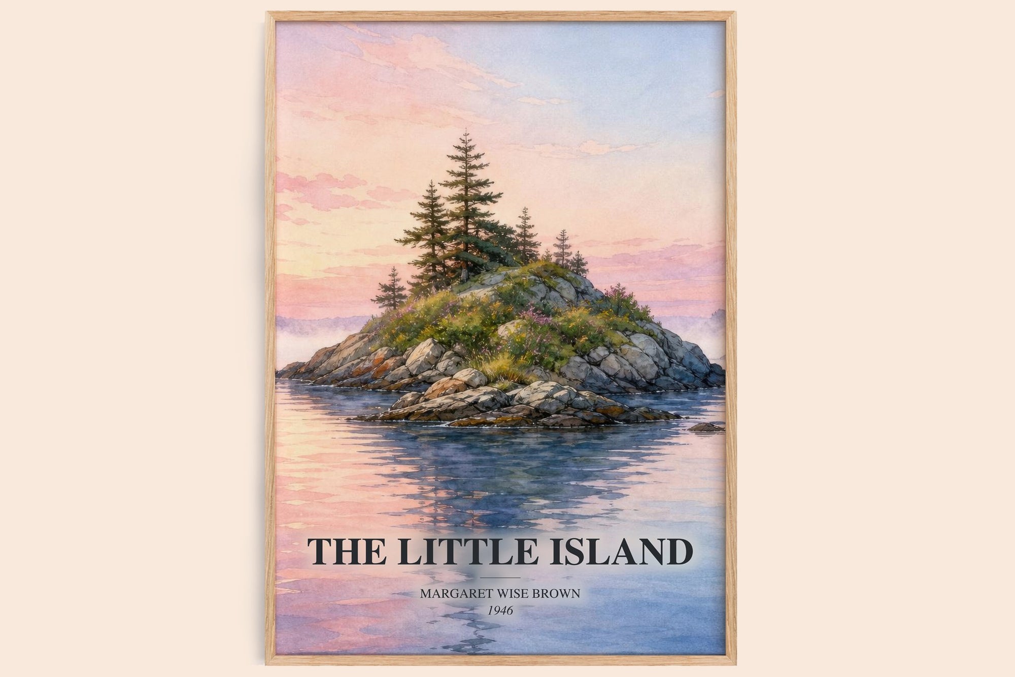 The Little Island watercolour book poster by Margaret Wise Brown – framed literary art print