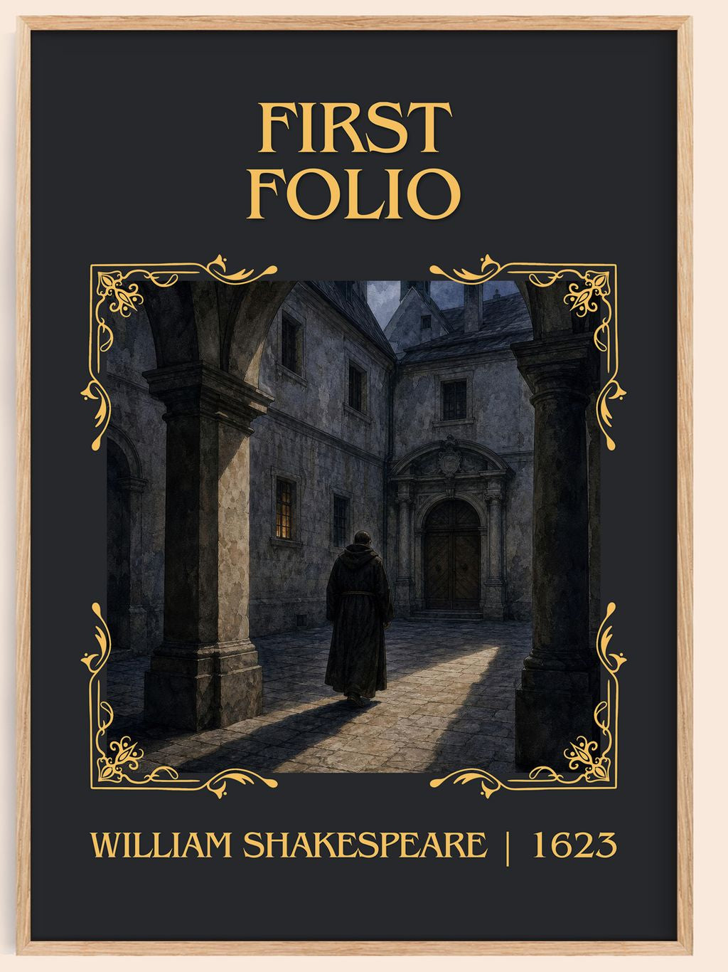 First Folio Classic Book Art Print by William Shakespeare – book poster