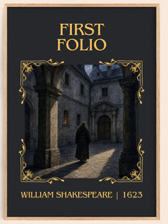 First Folio Classic Book Art Print by William Shakespeare – book poster