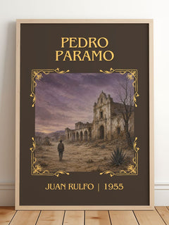 Pedro Páramo Classic Book Art Print by Juan Rulfo – framed print leaning on a wooden floor