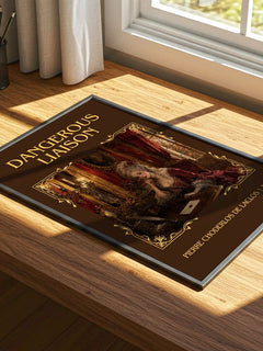 Dangerous Liaison Classic Book Art Print by Pierre Choderlos de Laclos – print on a sunlit desk