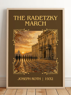 The Radetzky March Classic Book Art Print by Joseph Roth – framed print leaning on a wooden floor
