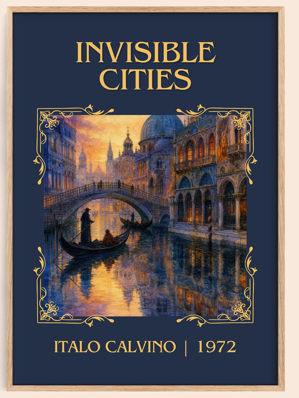 Invisible Cities Classic Book Art Print by Italo Calvino – book poster