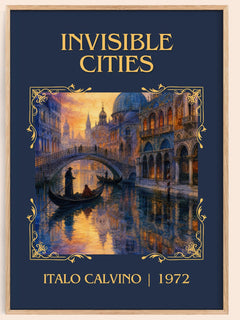 Invisible Cities Classic Book Art Print by Italo Calvino – book poster