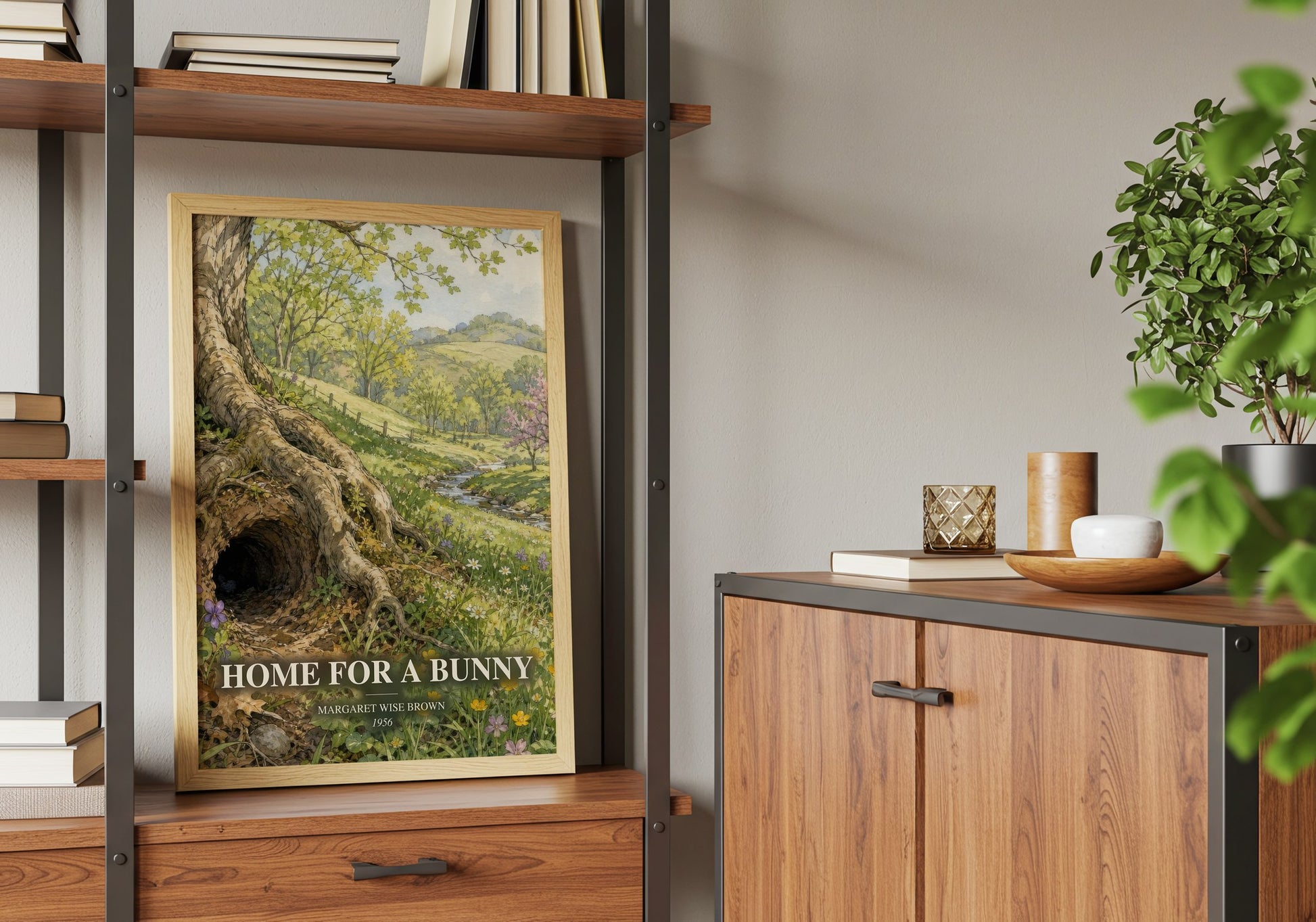 Home For A Bunny book watercolour illustration paper finish options – matte satin gloss