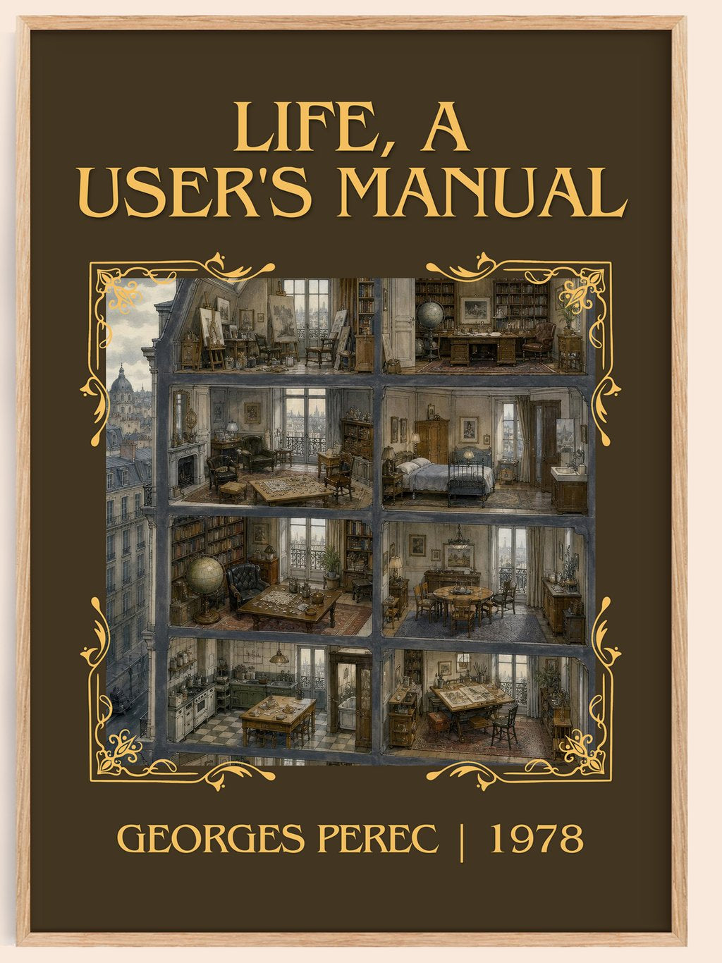 Life, a User's Manual Classic Book Art Print by Georges Perec – book poster