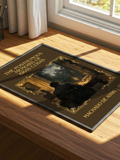 Posthumous Memoirs of Bras Cubas Classic Book Art Print by M. Assis – print on a sunlit desk