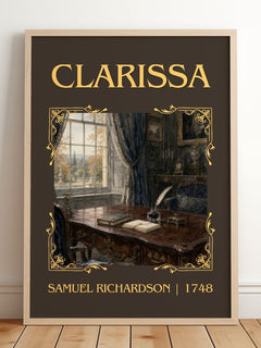 Clarissa Classic Book Art Print by Samuel Richardson – framed print leaning on a wooden floor