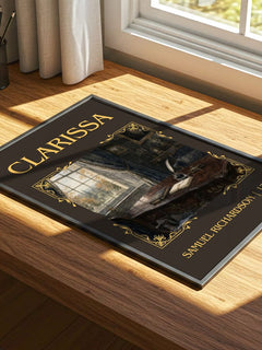 Clarissa Classic Book Art Print by Samuel Richardson – print on a sunlit desk