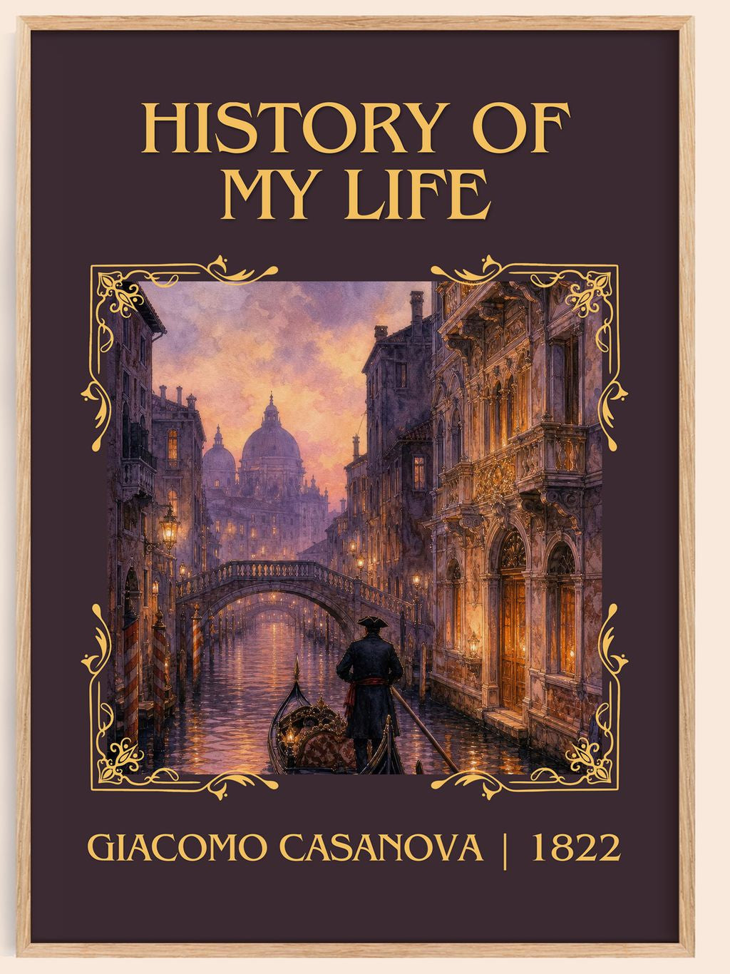 History of My Life Classic Book Art Print by Giacomo Casanova – book poster