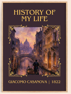 History of My Life Classic Book Art Print by Giacomo Casanova – book poster