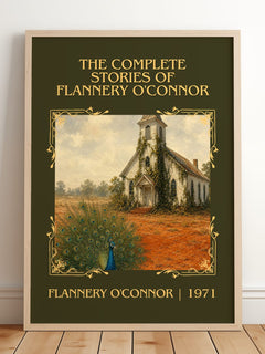 The Complete Stories of Flannery O'Connor Classic Book Art Print by Flannery O'Connor – framed print leaning on a wooden floor