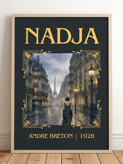Nadja Classic Book Art Print by André Breton – framed print leaning on a wooden floor