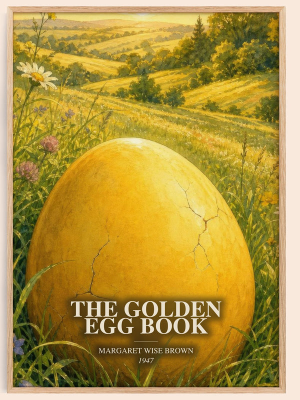 The Golden Egg Book watercolour book poster by Margaret Wise Brown – framed literary art print
