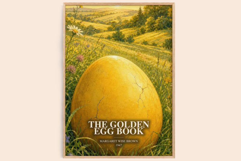 The Golden Egg Book watercolour book poster by Margaret Wise Brown – framed literary art print