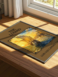 The Lusiad Classic Book Art Print by Luís Vaz Camões – print on a sunlit desk