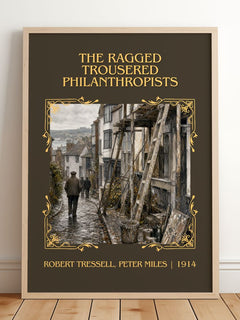 Ragged Trousered Philanthropists Classic Book Art Print by R. Miles – framed print leaning on a wooden floor
