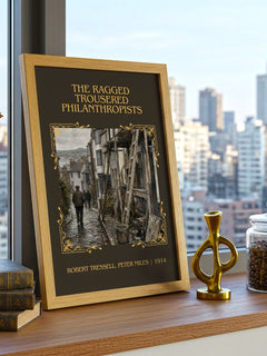 Ragged Trousered Philanthropists Classic Book Art Print by R. Miles – framed print on a city-view windowsill