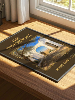 The Immoralist Classic Book Art Print by André Gide – print on a sunlit desk