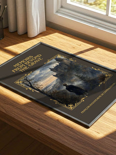 Memoirs From Beyond the Grave Classic Book Art Print by François-Auguste-René de Chateaubriand – print on a sunlit desk