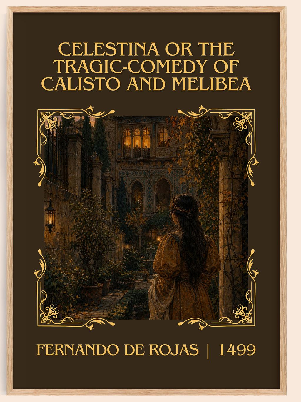 Celestina Or The Tragic-Comedy Of Calisto And Melibea Classic Book Art Print by Fernando de Rojas – book poster